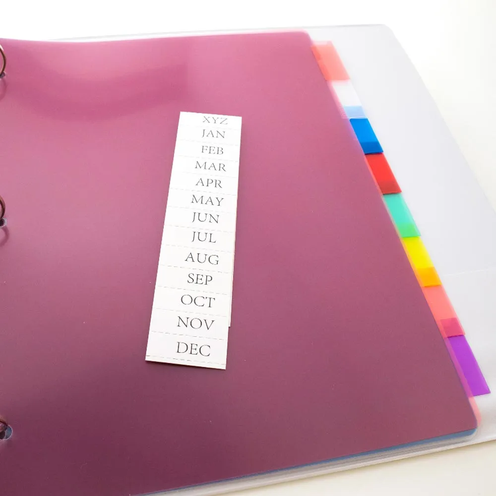 1 Set Tabs Dividers 3 Rings Binders 8 Multicolor Customizable Table Contents