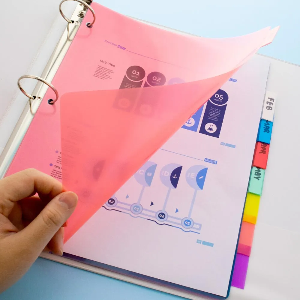1 Set Tabs Dividers 3 Rings Binders 8 Multicolor Customizable Table Contents