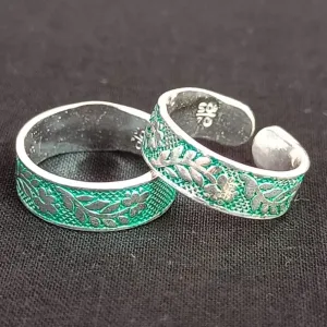 925 Silver Adjustable Toe Rings Pair (Design 136)