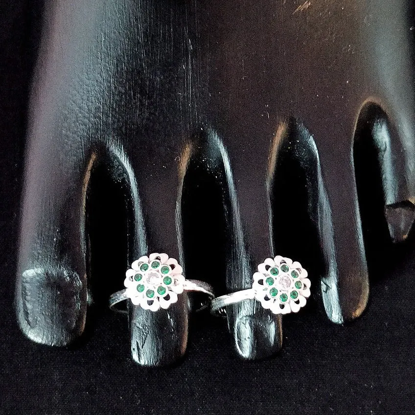 925 Silver Adjustable Toe Rings Pair (Design 137)