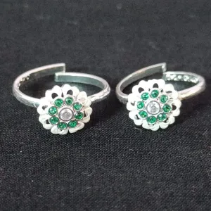 925 Silver Adjustable Toe Rings Pair (Design 137)
