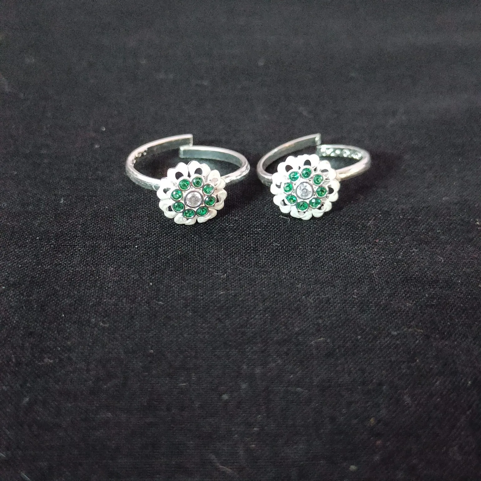 925 Silver Adjustable Toe Rings Pair (Design 137)