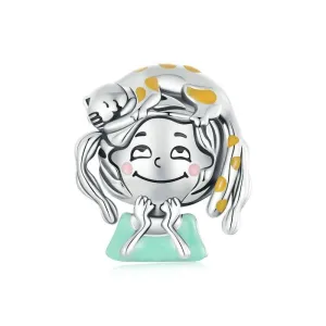 925 Sterling Silver Adorable Cat Bead