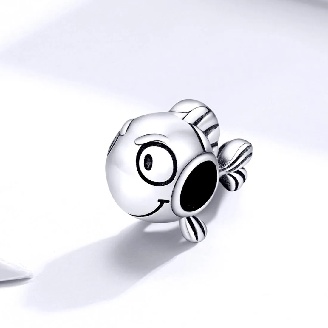 925 Sterling Silver Simple Fish Bead Bracelet / Necklace Accessory