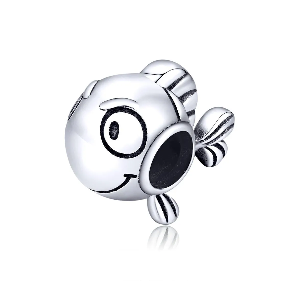 925 Sterling Silver Simple Fish Bead Bracelet / Necklace Accessory