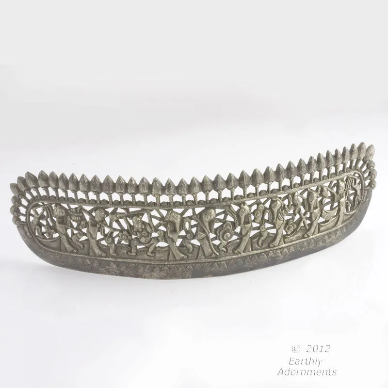 Antique Chinese coin silver repoussé wedding crown. skvs100