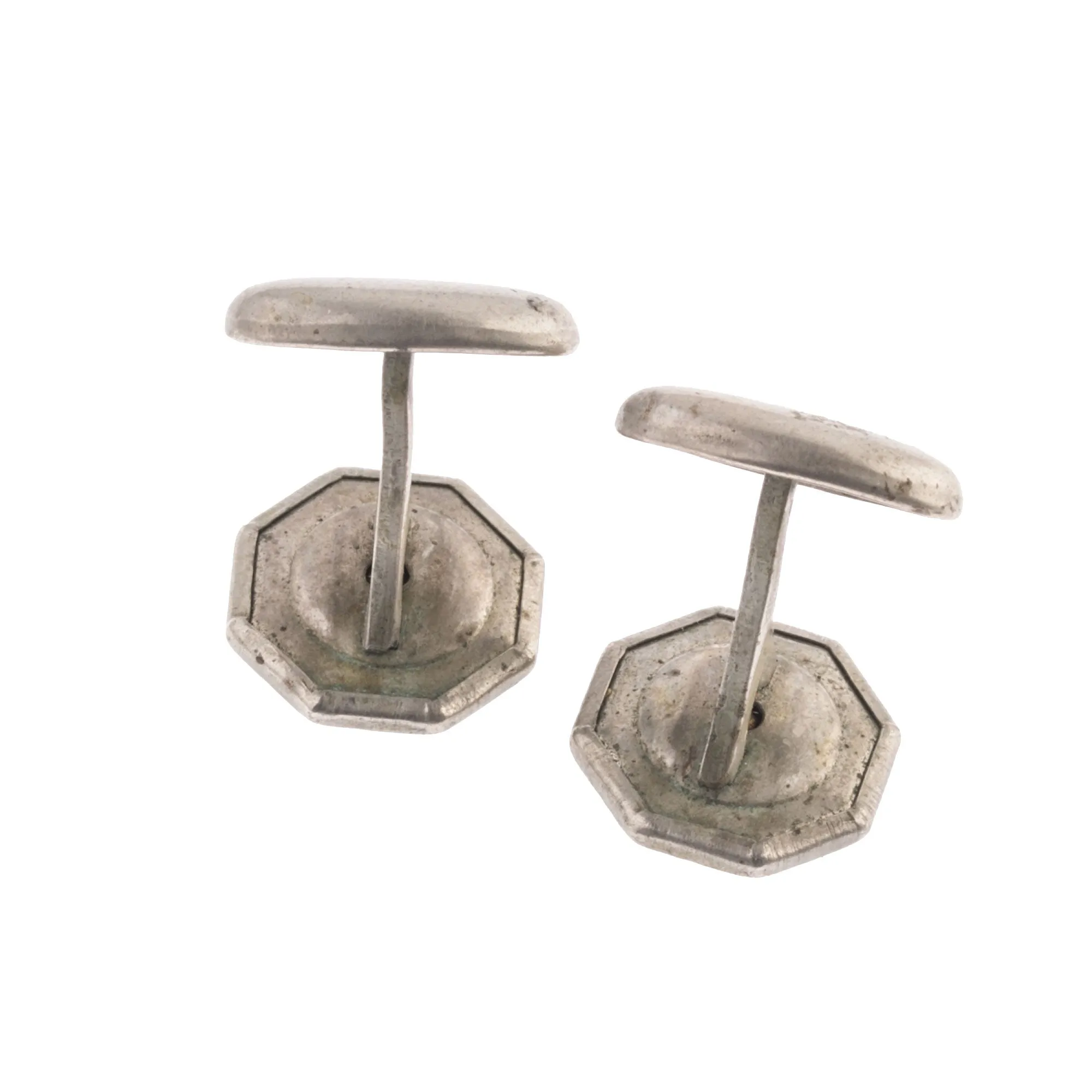 Antique Edwardian black enamel rhinestone cuff links. btvn800