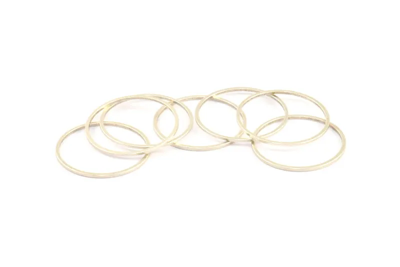 Antique Silver Circle Connectors, 50 Antique Silver Plated Brass Circle Connectors (26x1x1mm) Bs 1091 S315
