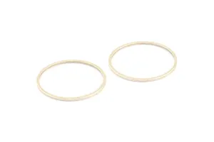 Antique Silver Circle Connectors, 50 Antique Silver Plated Brass Circle Connectors (26x1x1mm) Bs 1091 S315