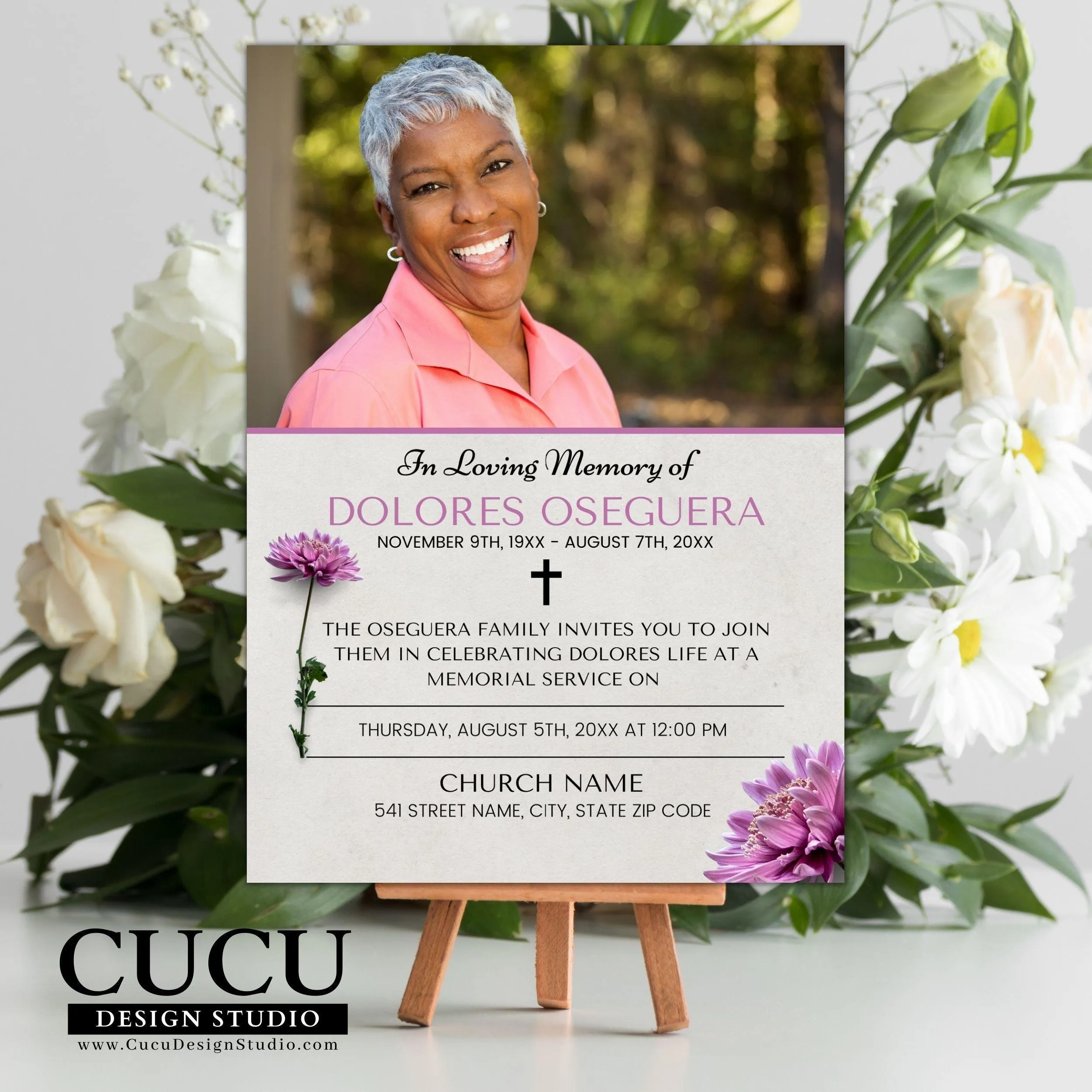 Customizable Memorial Card Template
