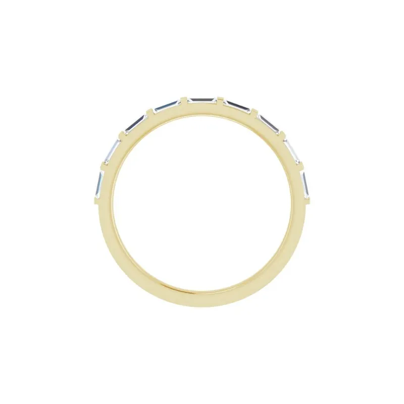 Dainty Baguette Bar Half Eternity Band | 14k Yellow Gold
