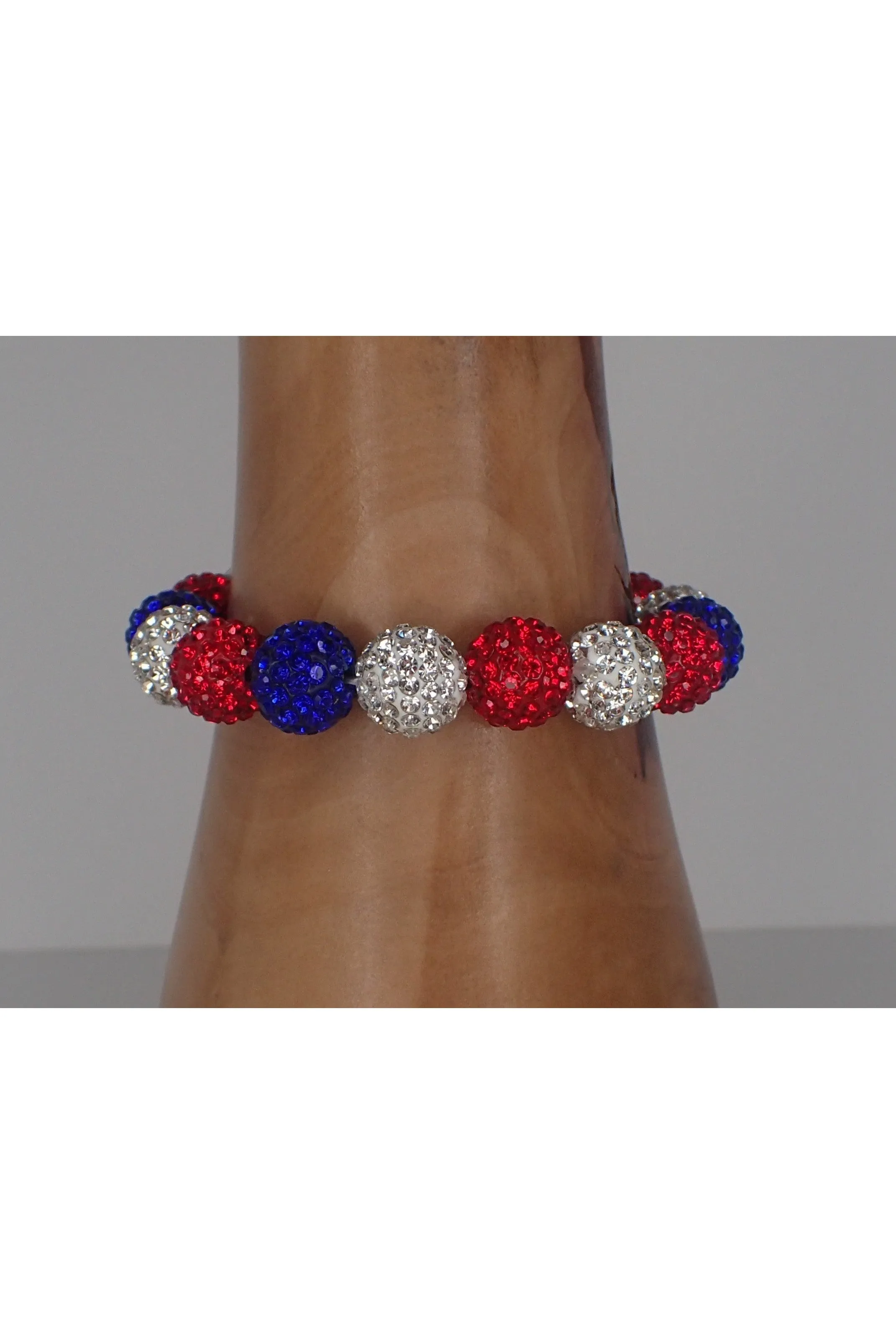 Emma American Red, White And Blue Crystal Bracelet