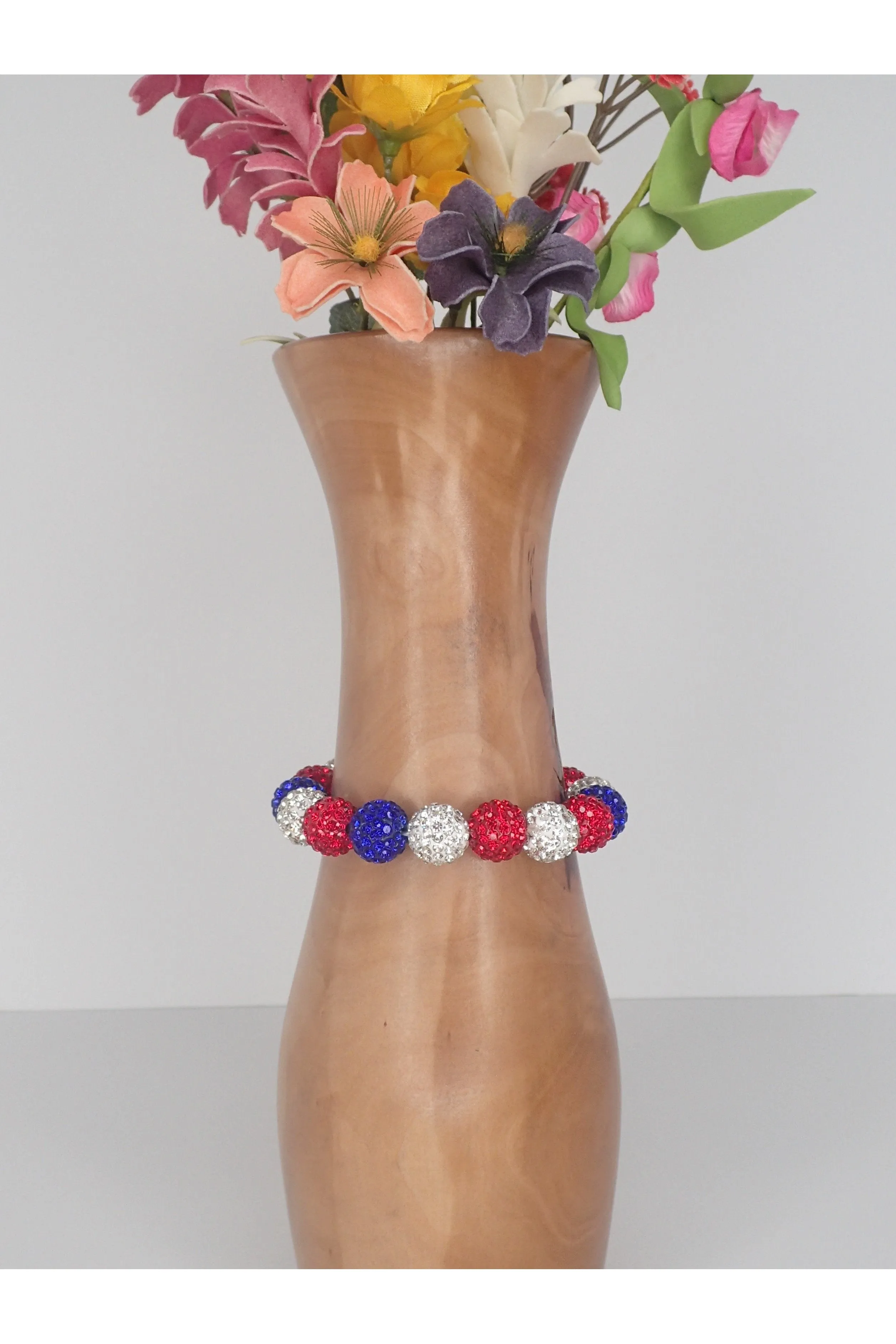 Emma American Red, White And Blue Crystal Bracelet