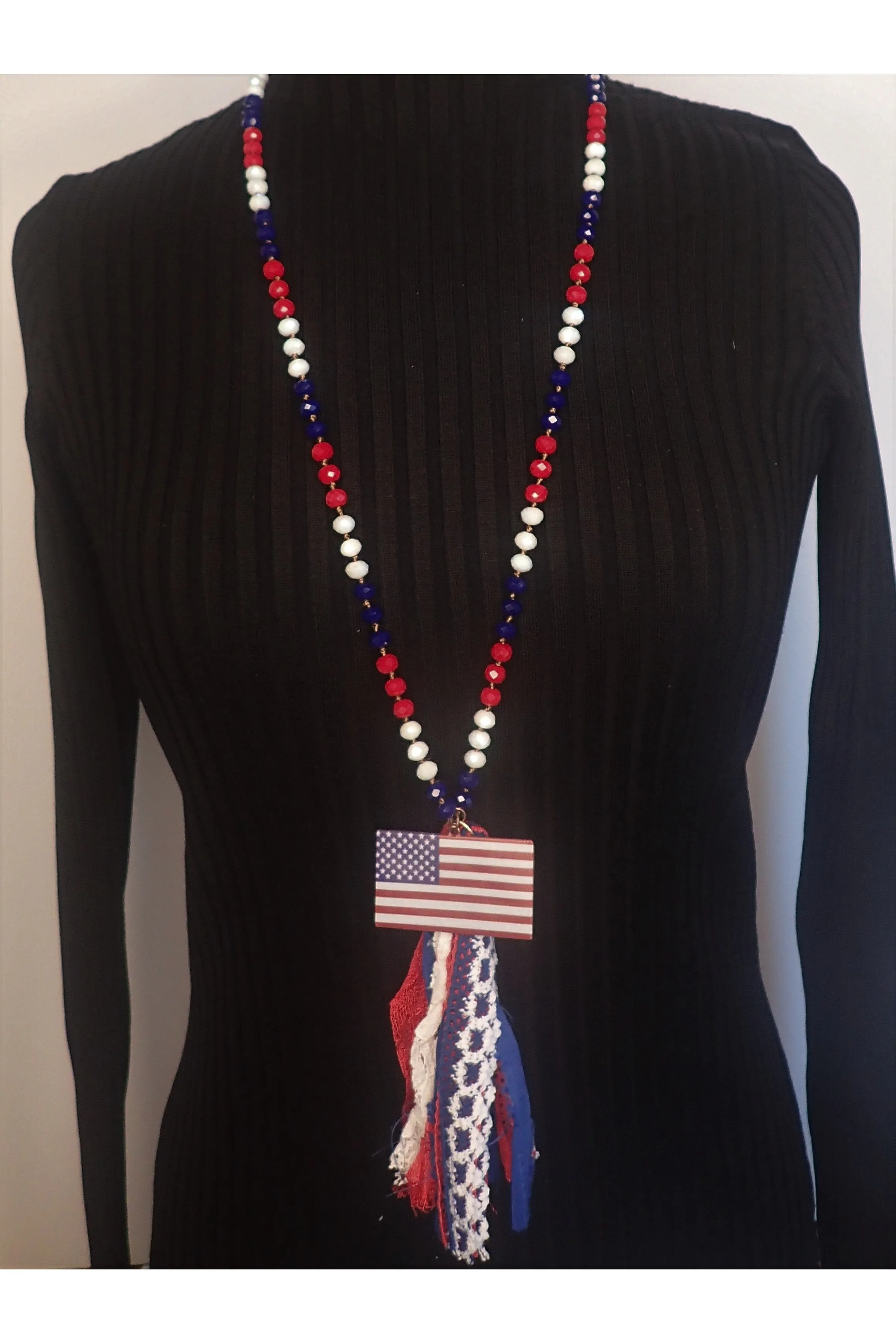Emma American Red, White And Blue Crystal Bracelet