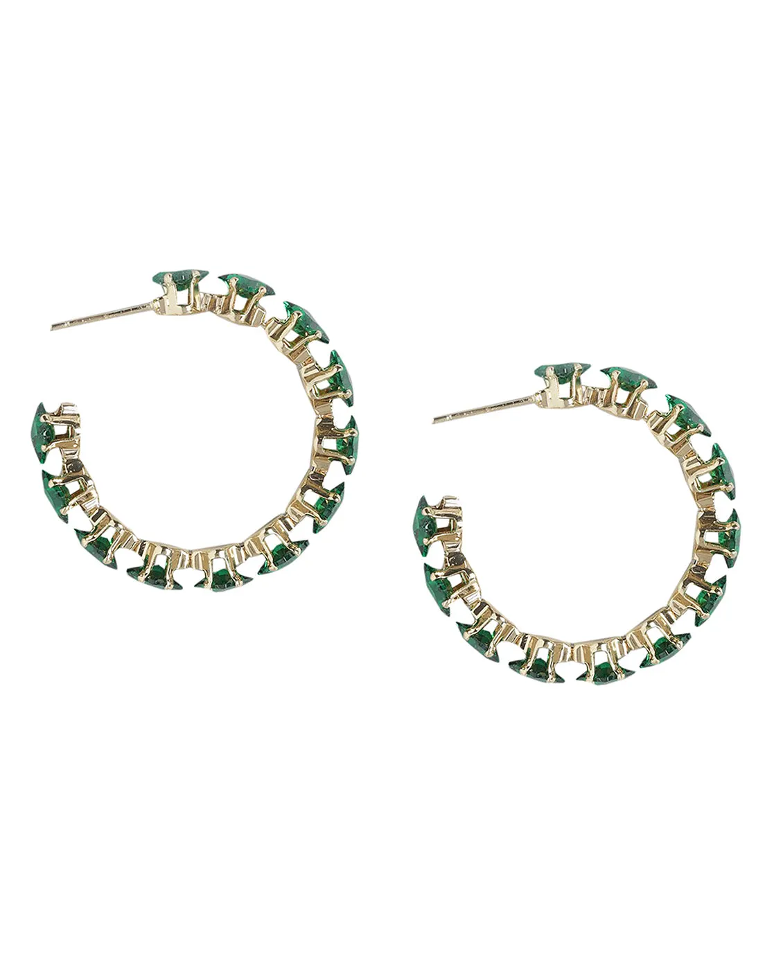Gold Plated With Cz Stylish Half Hoop Earring For Women