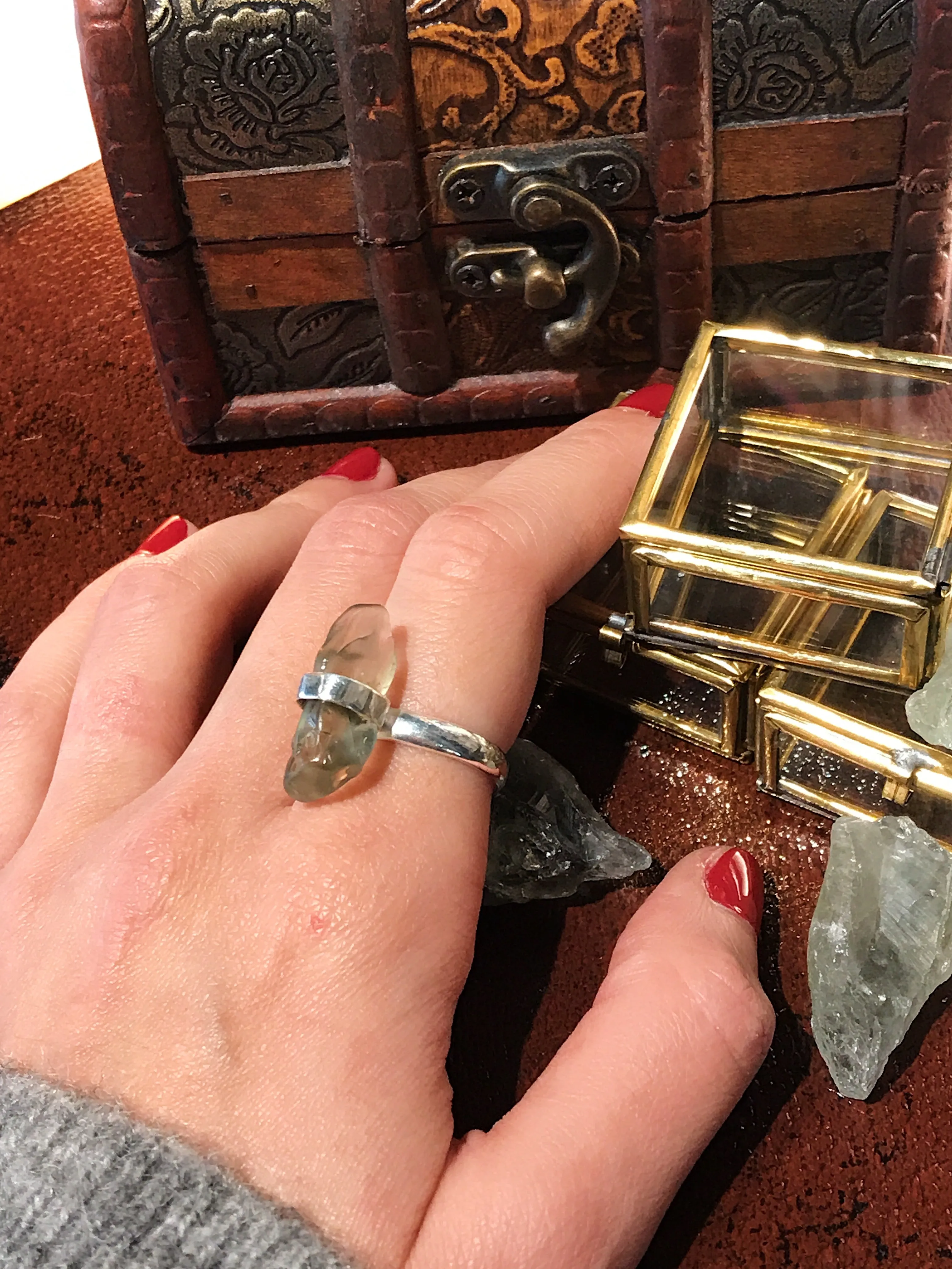 Green Amethyst Katla Ring