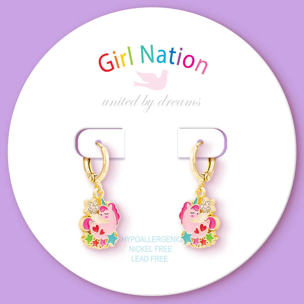 Huggie Hoop Dangle Earrings | Enchanted Unicorn