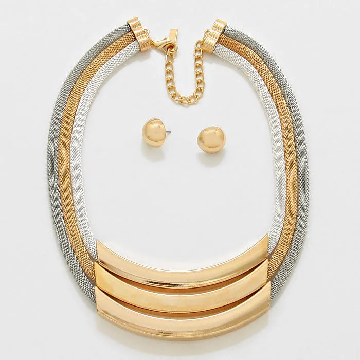 iLLASPARKZ Chunky Layered Metal Necklace