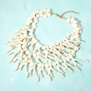 iLLASPARKZ Chunky Resin Coral Layered Statement Necklace
