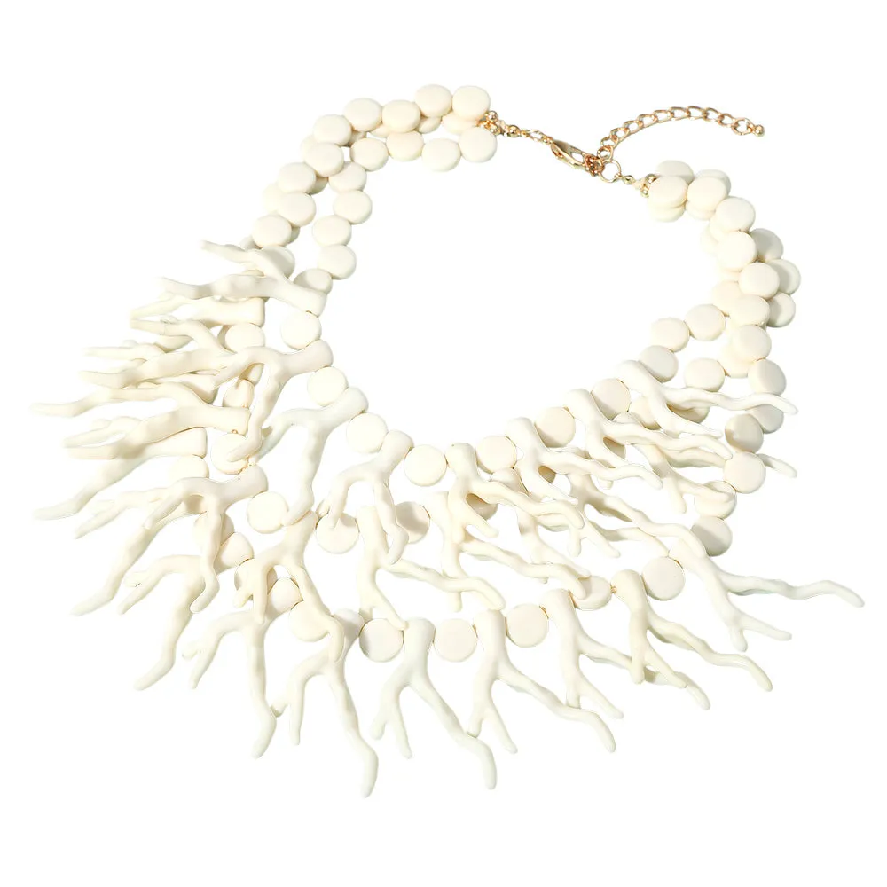 iLLASPARKZ Chunky Resin Coral Layered Statement Necklace