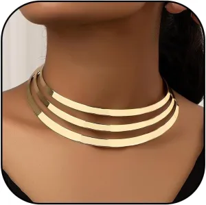 Long tiantian Chunky Gold Necklace Gold Statement Necklace for Women Dainty Choker Necklaces for Woman Exaggerated Ethnic Big Statement Necklaces Trendy for Women 2025
