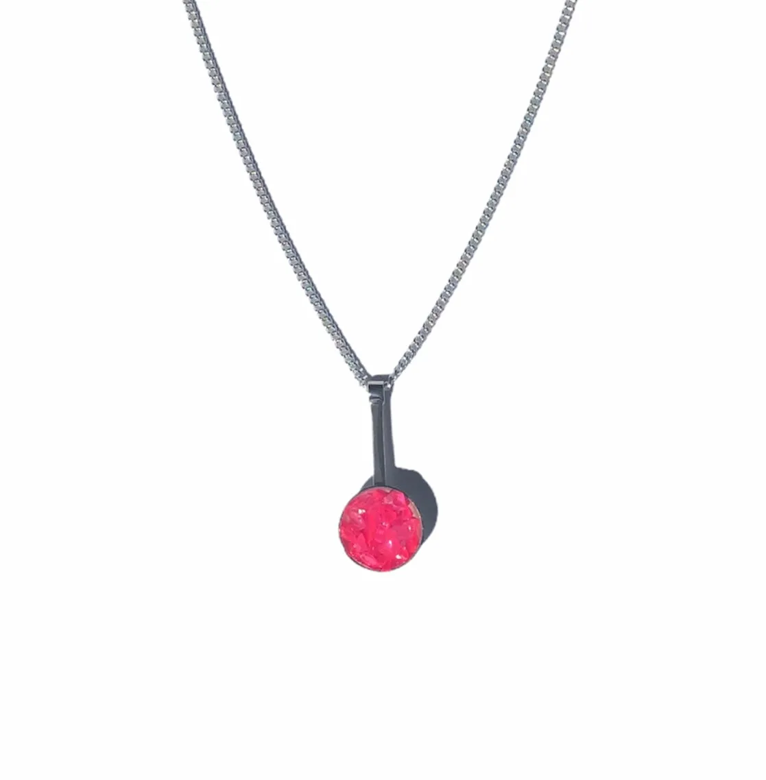 Neon Dome Drop Pendant - Silver (pink or yellow)