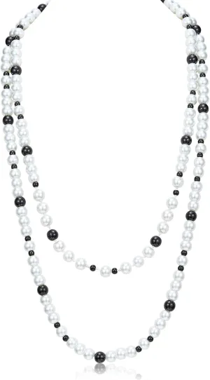 Ornaland Long Necklaces for Women Layered Necklaces Faux Pearl Necklaces Suitable for Prom Costume Jewelry