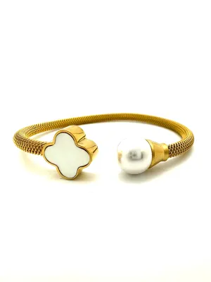 Pearl and Clover Cuff