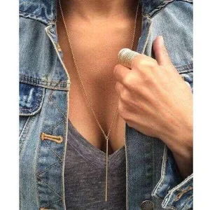 Simple Bar Necklace Gold