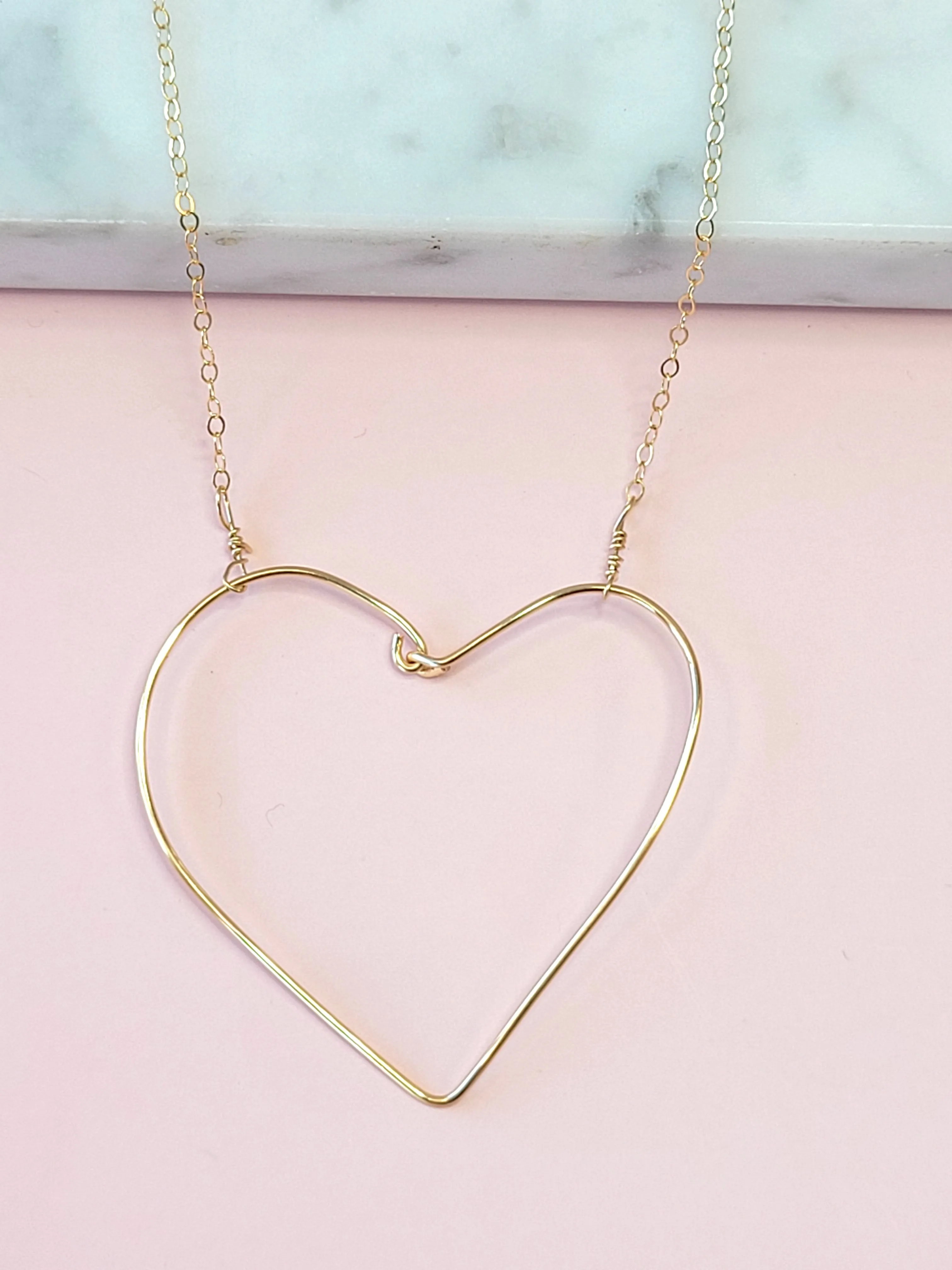 Simple Heart Necklace in Gold