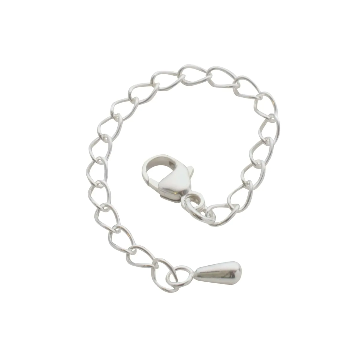 Solid 925 Sterling Silver Necklace Extender With Silver Charm. 3 Inch Interchangeable Jewelry Extender Bracelet Anklet Jewelry