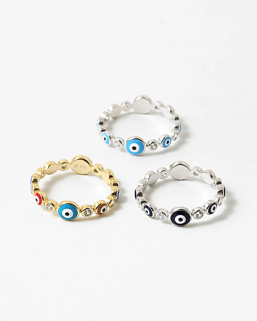 Sterling Silver Evil Eye Ring