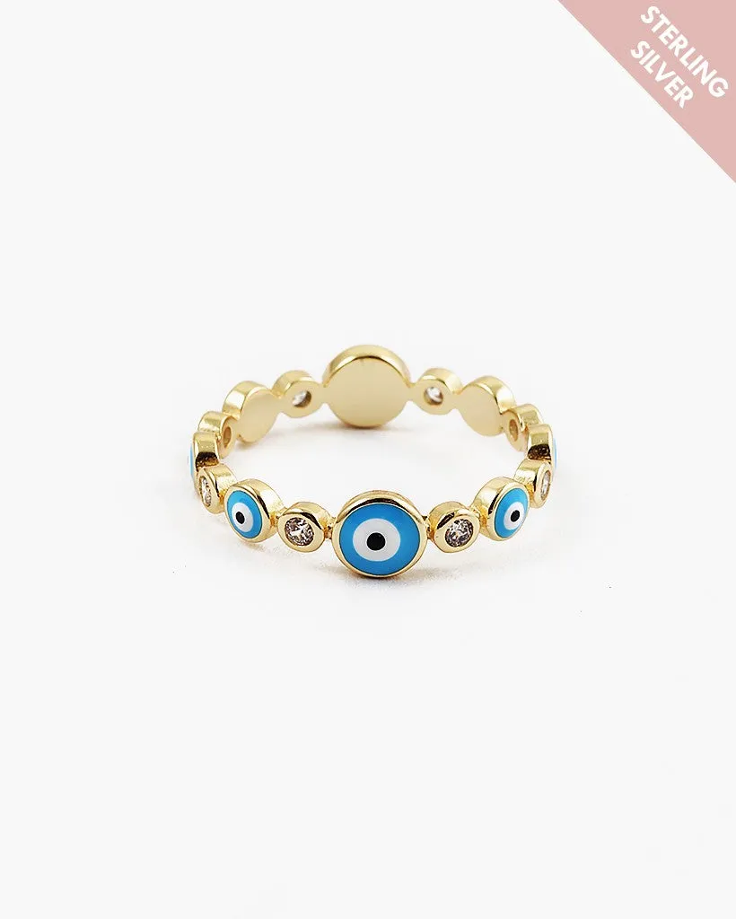 Sterling Silver Evil Eye Ring
