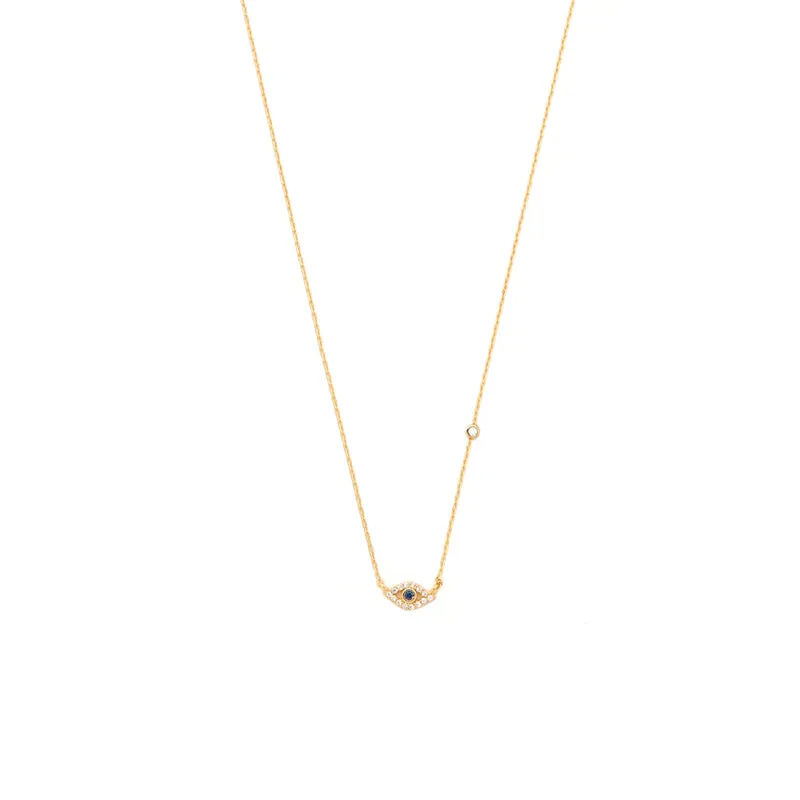 TAI RITTICHAI | CZ Mini Evil Eye Pendant Necklace