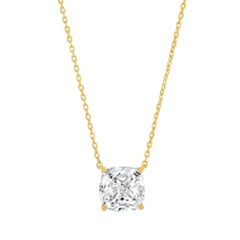 TAI RITTICHAI | Simple Chain Necklace with Cushion Cut CZ