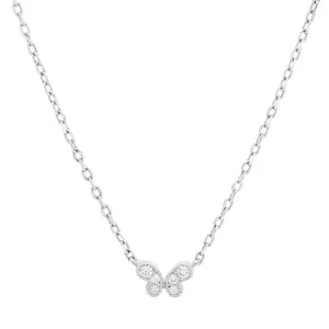 TINY BUTTERFLY NECKLACE, SILVER