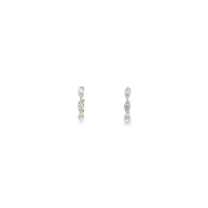 WD835 14kt marquise shape huggie hoop earring